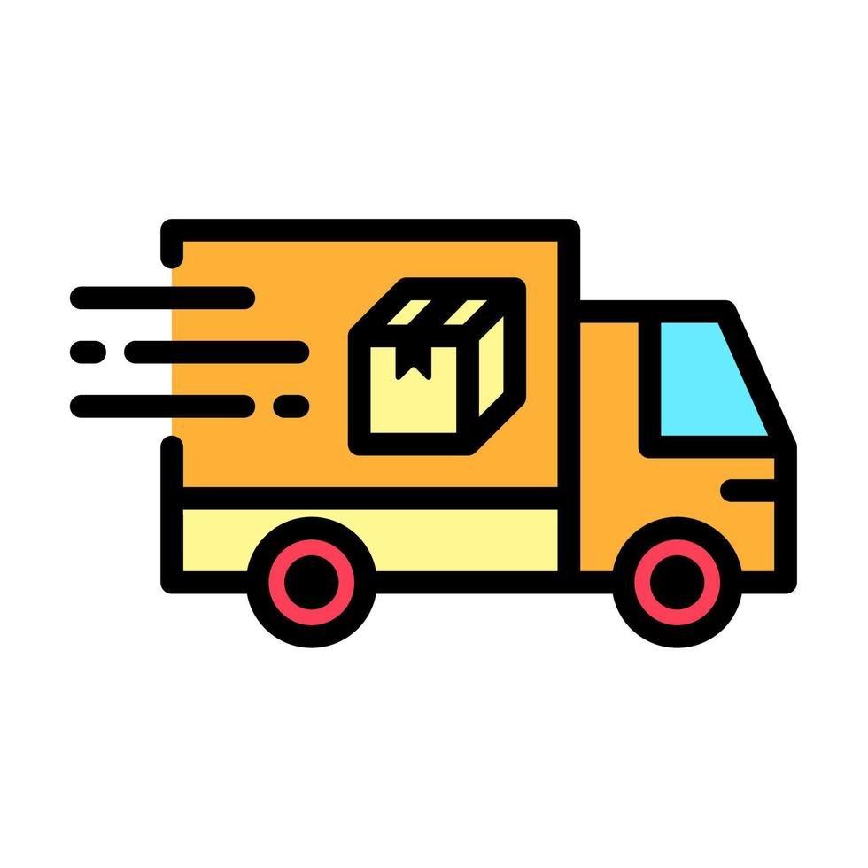 Home delivery shipping shipment logistic icon truck package box vector